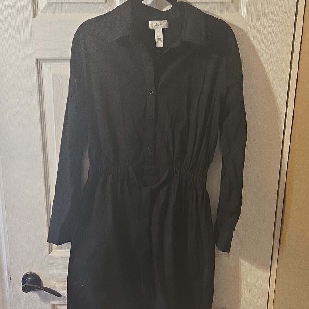 Japna Black Long Sleeve Dress 100% Cotton
